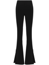 Monot Flared Pants With Ankle Splits In Black