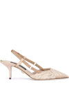 Dolce & Gabbana Corset-style Satin Slingback Pumps In 8s181 Naked/naked