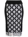 Karl Lagerfeld Bouclé-knit Midi Skirt In Black