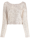 IN THE MOOD FOR LOVE COCO SEQUIN-EMBELLISHED TOP