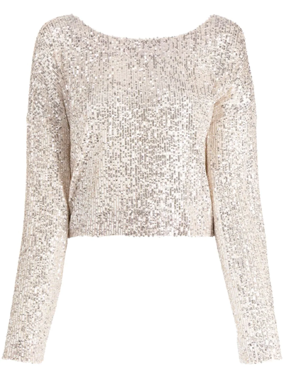 In The Mood For Love Coco Sequin-embellished Top In Brown