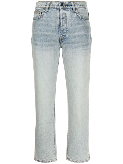 Amiri Cropped Denim Jeans In Blue