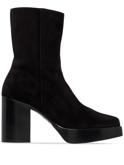 Amiri Suede Ankle Boots In Black