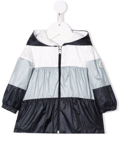 Moncler Babies' Colour Block Hooded Jacket In Blue