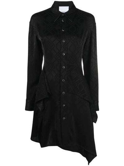 Koché Long-sleeve Shirt Dress In Black