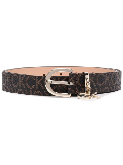 Calvin Klein Charm-buckle 25mm Belt In Brown