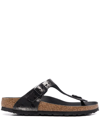 BIRKENSTOCK GIZEH CRACKED-EFFECT FLIP FLOPS