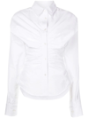 Alexander Wang Cummerbund Waist Cotton Poplin Shirt In White