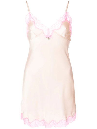 Alexander Wang Women's Lace Silk Mini Slip Dress In Pink | ModeSens