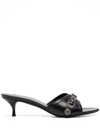 Balenciaga Sandali Cagole Donna Pelle Nero In Multi