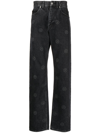 Martine Rose Ssense Exclusive Black Logo Print Jeans In Black