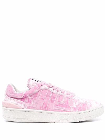 Lanvin Logo-patch Lace-up Sneakers In Rosa