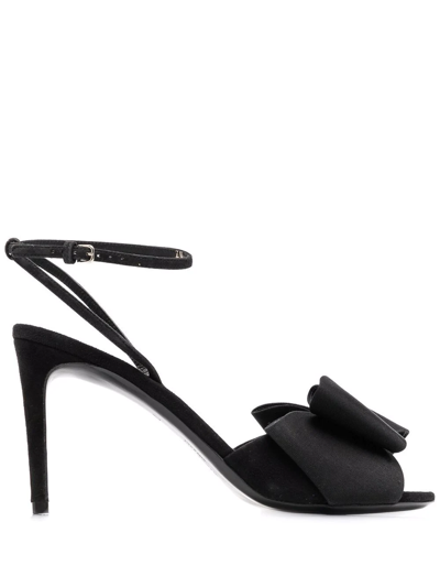 Ferragamo Zoey 70mm Bow-detail Sandals In Black