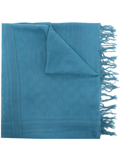 Pre-owned Gucci 2010s Gg-print Scarf In Blue