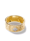 John Hardy 18k Yellow Gold Classic Chain Diamond Patterned Band In Gold