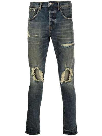 Purple Brand P002 Ripped Slim-cut Jeans In Blue