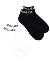 Armani Exchange Logo-intarsia Ankle Socks In Black