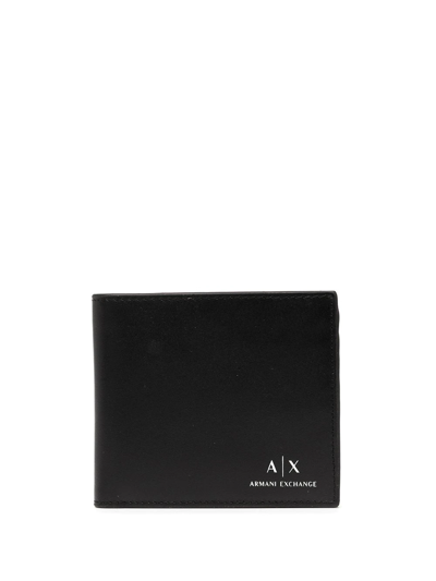 Armani Exchange Logo-print Bifold Wallet In Black