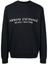 Armani Exchange Logo-print Cotton Sweatshirt In Blue