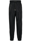 Saint Laurent Men's Shiny Side-stripe Track Pants In Black