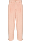 LATE CHECKOUT HIGH-WAISTED TAPERED TROUSERS