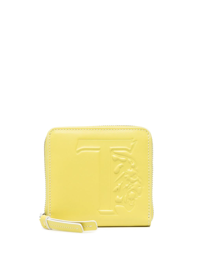 Tod's Logo-embossed Leather Purse In Yellow