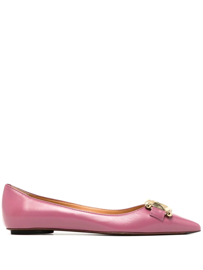 Tod's Chain-detail Ballerina Shoes In Purple