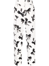 MSGM BOW-PRINT STRAIGHT TAILORED TROUSERS