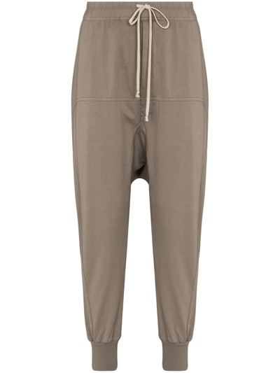 Rick Owens Drkshdw Tapered Drop-crotch Trousers In Neutrals