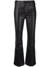 Rag & Bone Icons High Waist Ankle Cigarette Leather Pants In Black