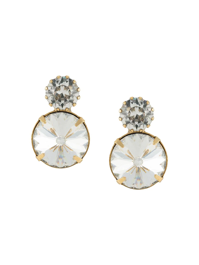 Jennifer Behr Myrla 18k Gold-plated & Crystal Earrings In Crystal Antique Gold