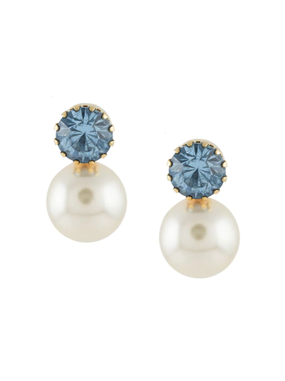 Jennifer Behr Ines Pearl Earrings In Blue