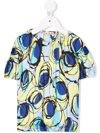 Marni Colour-block Print Top In Blue