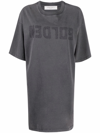Golden Goose Logo-print Short-sleeved T-shirt Dress In Grey