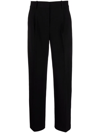 Theory Straight-leg High-waisted Trousers In Black