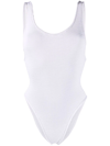 Reina Olga Ruby Ribbed High-rise Swimsuit In White