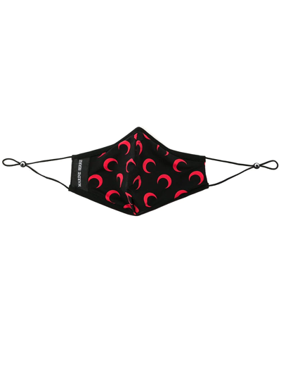 Marine Serre Crescent-moon Print Recycled-fibre Face Covering In Red