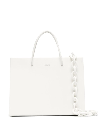Medea Chain-strap Tote Bag In White