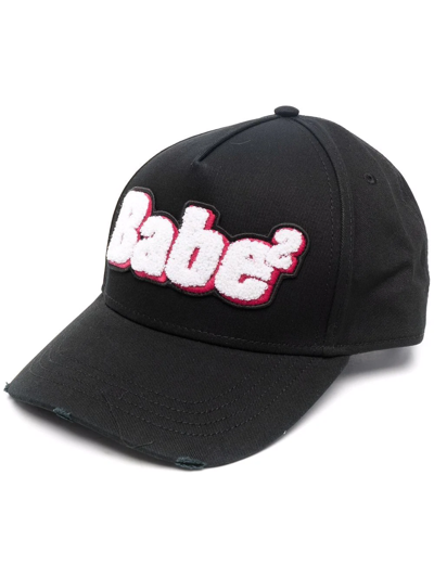Dsquared2 Slogan Embroidered Cap In Black