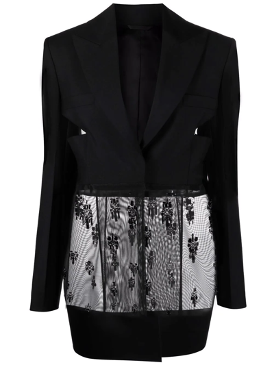 Givenchy Embellished-hem Tailored Blazer In Black