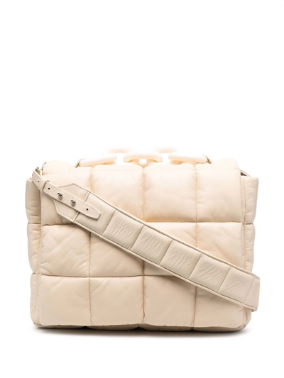 Vic Matie Nappaty Quilted Shoulder Bag In Neutrals