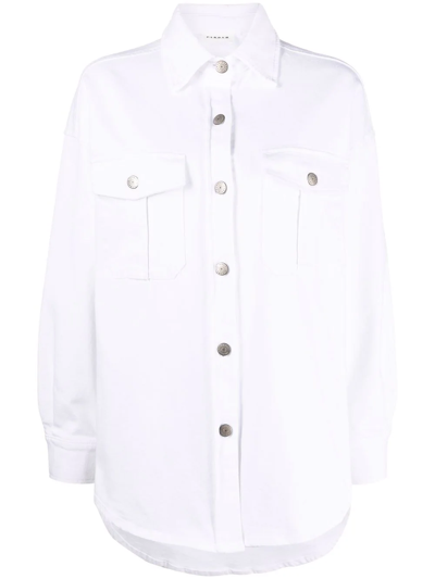P.a.r.o.s.h Buttoned Denim Jacket In White