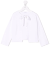 Il Gufo Fine-knit Bow-fastening Cardigan In White