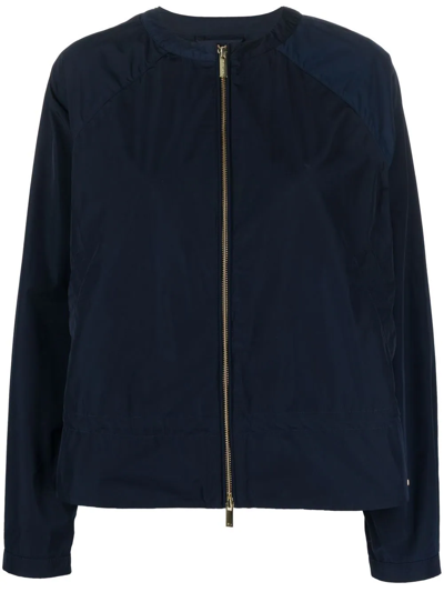 Woolrich Round-neck Zipped Jacket In Blue