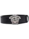 Versace La Medusa Leather Belt In Black