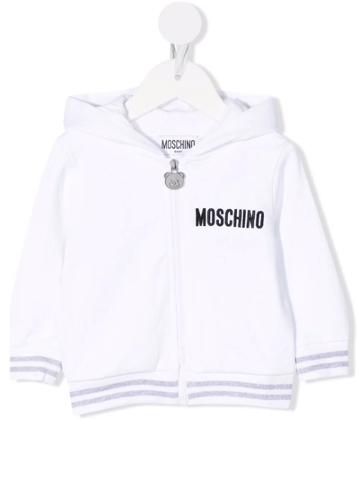 Moschino Babies' Teddy Bear-print Pullover Hoodie In White