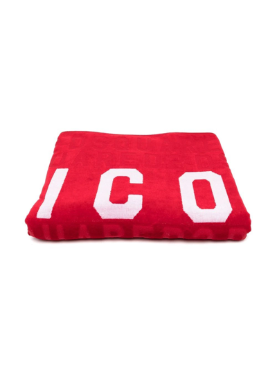 Dsquared2 Icon-print Towel In Red