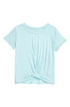Zella Girl Kids' Peaceful Twist T-shirt In Blue Resort Heather