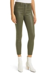 Lagence Margot Coated Crop Skinny Jeans In Hunter Coa