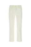 Msgm White Fluo Stitch Jeans